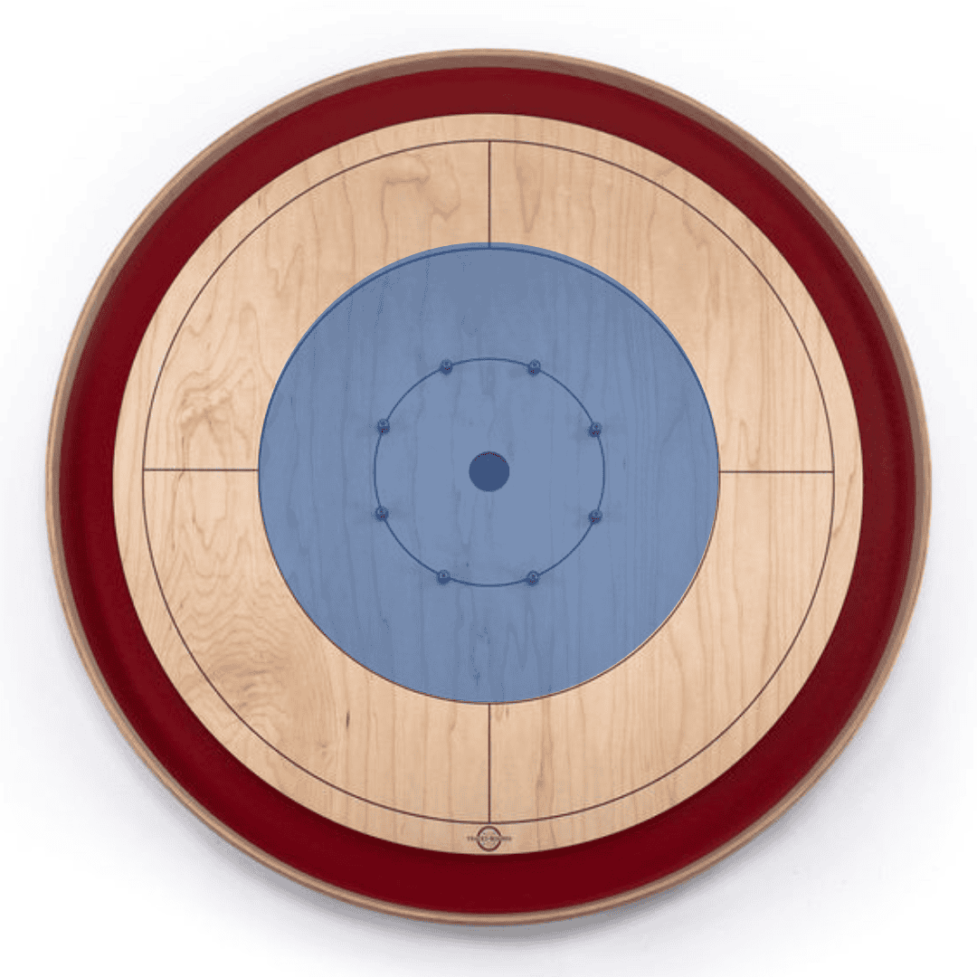 A Red Tracey Crokinole Board